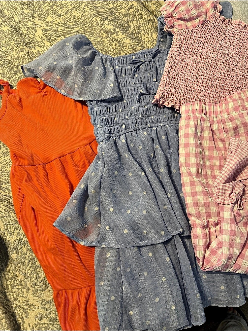 Kids Gingham Casual Dresses